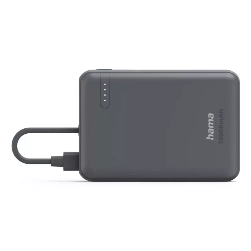 Hama „Travel“ maitinimo blokas su kabeliu, 10000 mAh, 2 išėjimai: 2x USB-C, antracito spalvos