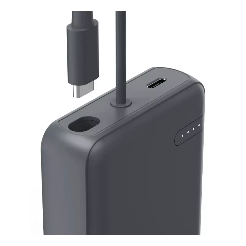 Hama „Travel“ maitinimo blokas su kabeliu, 10000 mAh, 2 išėjimai: 2x USB-C, antracito spalvos