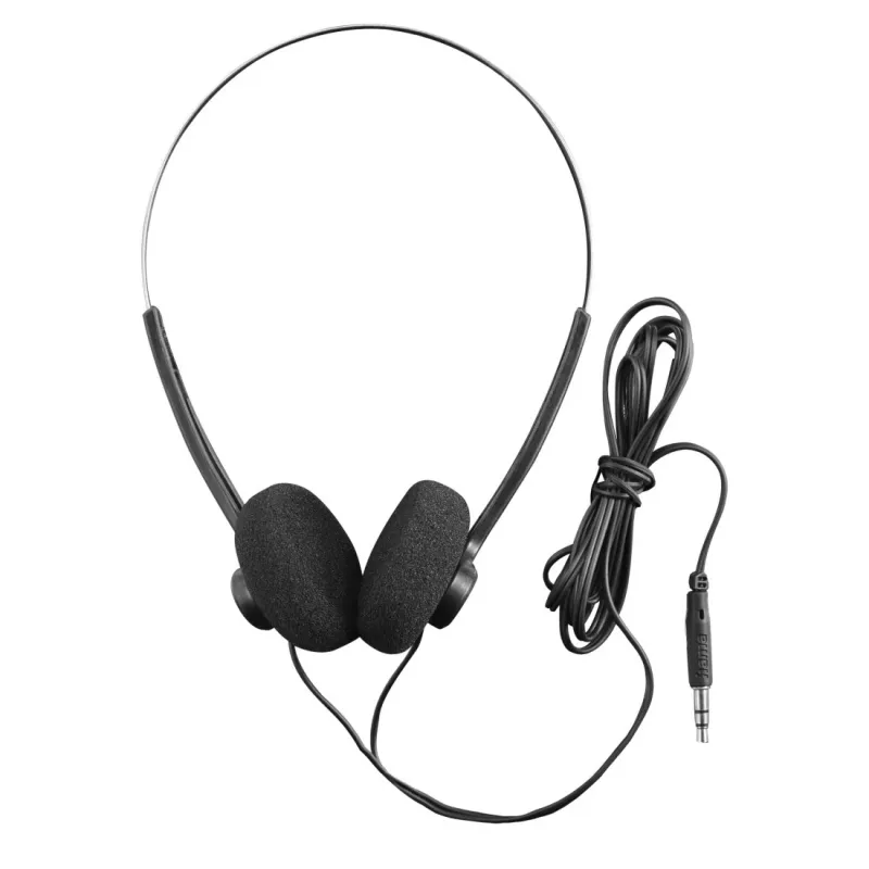 Hama Slight II ausinės su mikrofonu, laidinės, ant galvos dedamos, muzikai, juodos