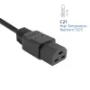 Maitinimo laidas ACT C20–C21 IEC60320 juodas 1 m, 250 V 16 A