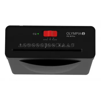 Popieriaus smulkintuvas Olympia PS 36 Pro — Juostinis smulkinimas, 8 L krepšys, 72 dB, Juoda