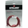 Intellinet tinklo kabelis, Cat5e, 7,5 m, raudonas, CCA, U/UTP, PVC, RJ45, auksuoti kontaktai, nesikabinantis, su apsauginiu gaubteliu, garantija visam eksploatavimo laikui
