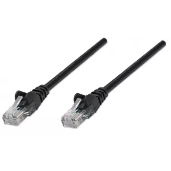 Intellinet tinklo komutacinis kabelis, Cat5e, 7,5 m, juodas, CCA, U/UTP, PVC, RJ45, auksuoti kontaktai, be užkabinimų, su apsaugine mova, garantija visam naudojimo laikui