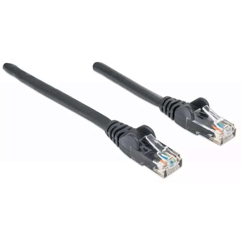 Intellinet tinklo kabelis, Cat6, 2 m, juodas, CCA, U/UTP, PVC, RJ45, auksuoti kontaktai, besąsagis, apsaugotas, garantija visam gyvenimui