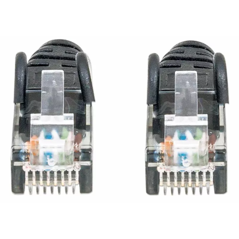 Intellinet tinklo kabelis, Cat6, 2 m, juodas, CCA, U/UTP, PVC, RJ45, auksuoti kontaktai, besąsagis, apsaugotas, garantija visam gyvenimui