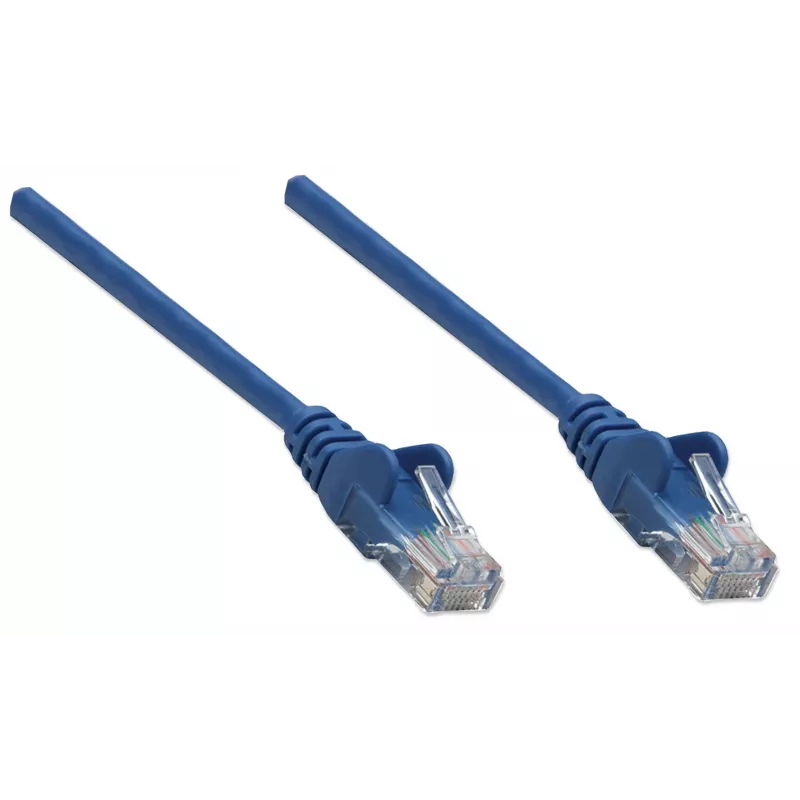 Intellinet tinklo komutacinis kabelis, Cat6, 1,5 m, mėlynas, CCA, U/UTP, PVC, RJ45, auksu dengti kontaktai, neužkabinamas, su apsauginiu gaubteliu, garantija visam eksploatacijos laikui