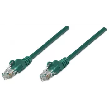 Intellinet tinklo kabelis, Cat5e, 3 m, žalias, CCA, U/UTP, PVC, RJ45, paauksuoti kontaktai, be užkabinimo, su apsaugine mova, garantija visam laikui