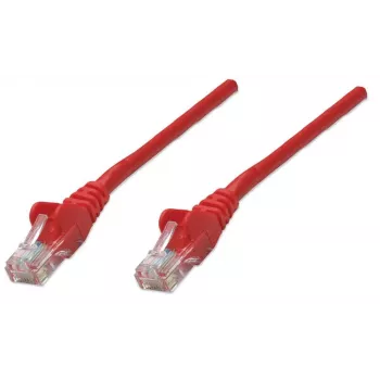 Intellinet tinklo komutacinis kabelis, Cat6, 0,5 m, raudonas, CCA, U/UTP, PVC, RJ45, paauksuoti kontaktai, be užkliuvimų, su apsauga, garantija visam eksploatavimo laikui
