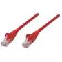 Intellinet tinklo komutacinis kabelis, Cat6, 0,5 m, raudonas, CCA, U/UTP, PVC, RJ45, paauksuoti kontaktai, be užkliuvimų, su apsauga, garantija visam eksploatavimo laikui