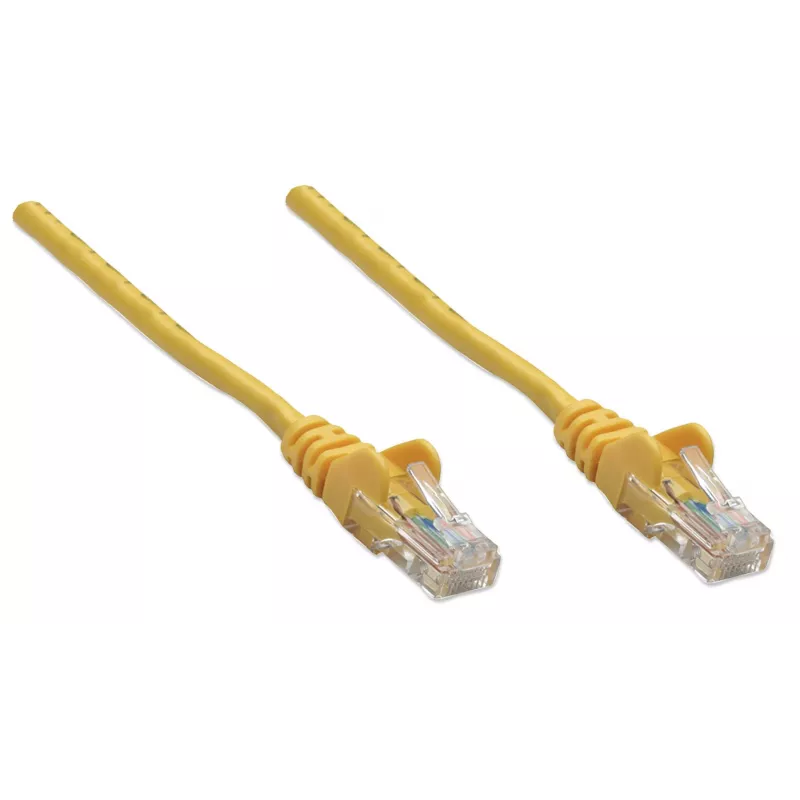 Intellinet tinklo komutacinis kabelis, Cat5e, 2 m, geltonas, CCA, U/UTP, PVC, RJ45, paauksuoti kontaktai, nesukabinamas, su apsaugine būsena, garantija visam eksploatavimo laikui