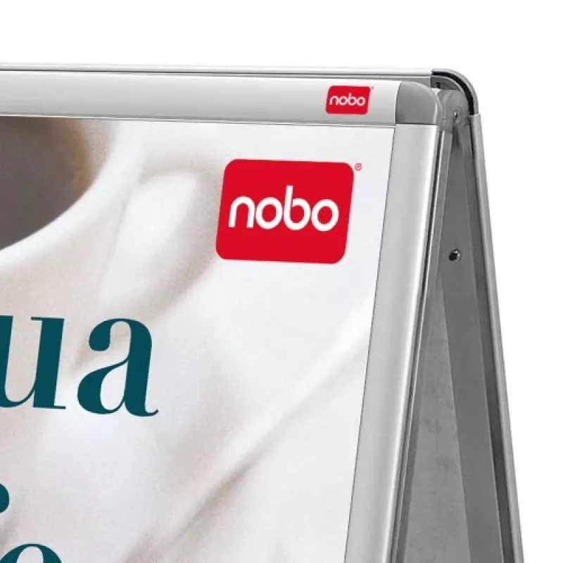 Nobo Essence A2 A formos šaligatvio ženklas, sidabrinis, aliuminis, 485 mm, 850 mm