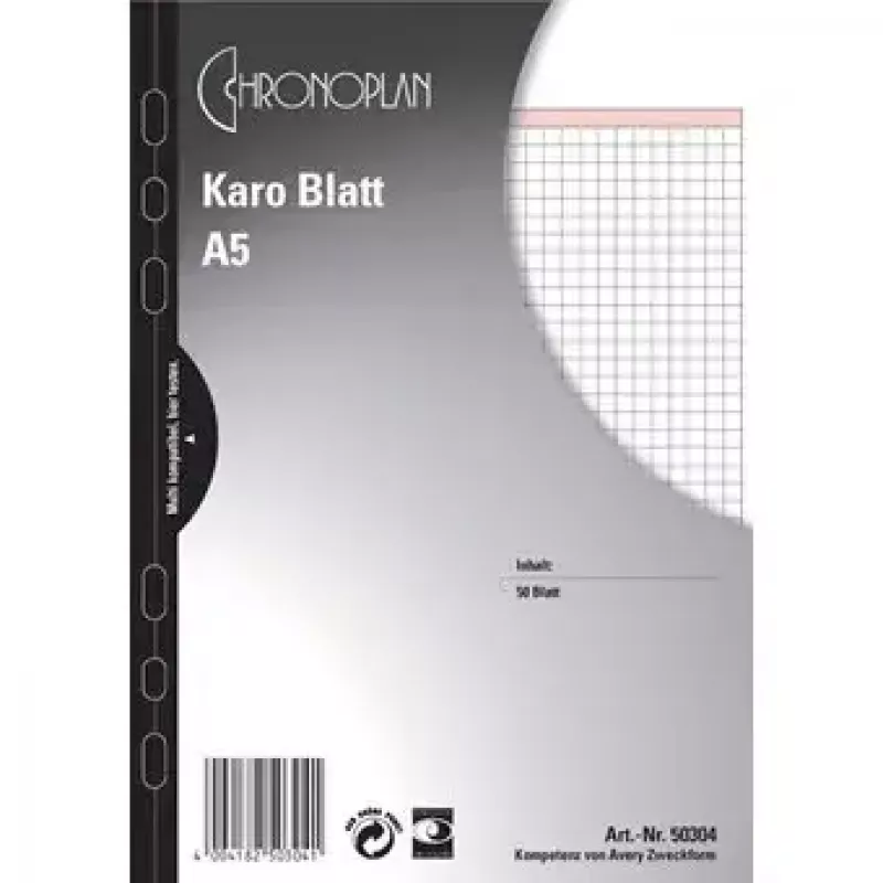 Rašomasis bloknotas A5 Avery 50304 50 lapų juodai baltas
