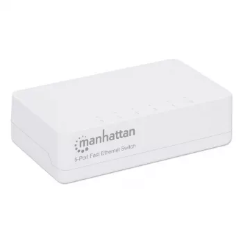 Manhattan 5 prievadų Fast Ethernet komutatorius, plastikinis, trijų metų garantija, dėžutė