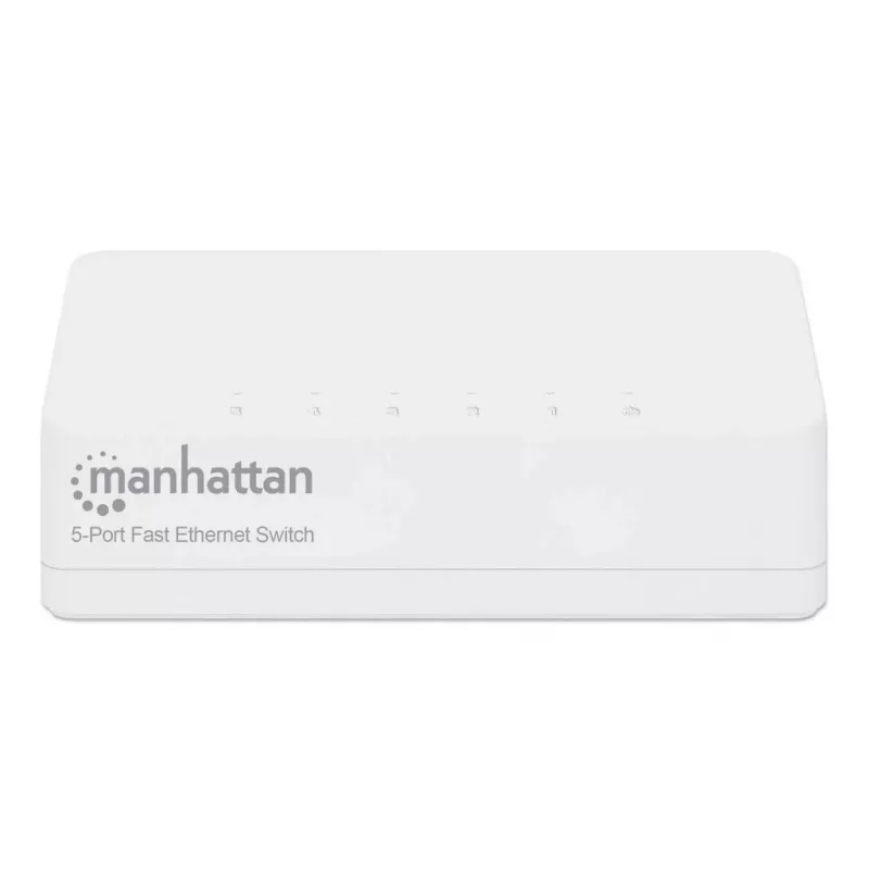 Manhattan 5 prievadų Fast Ethernet komutatorius, plastikinis, trijų metų garantija, dėžutė