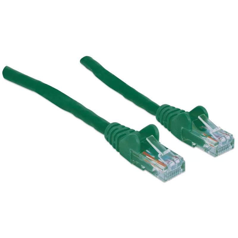 Intellinet tinklo kabelis, Cat6, 20 m, žalias, CCA, U/UTP, PVC, RJ45, auksuoti kontaktai, neužsikabinanti apsauga, apsauginis gaubtelis, garantija visam laikui