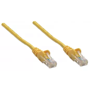 Intellinet tinklo komutacinis kabelis, Cat5e, 1,5 m, geltonas, CCA, U/UTP, PVC, RJ45, auksuoti kontaktai, nesikabinanti apsauga, apsaugotas, garantija visam naudojimo laikui
