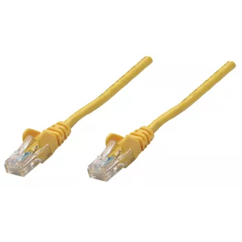 Intellinet tinklo komutacinis kabelis, Cat6, 0,25 m, geltonas, CCA, U/UTP, PVC, RJ45, paauksuoti kontaktai, neužkabinamas, apsaugota jungtis, garantija visam eksploatavimo laikui