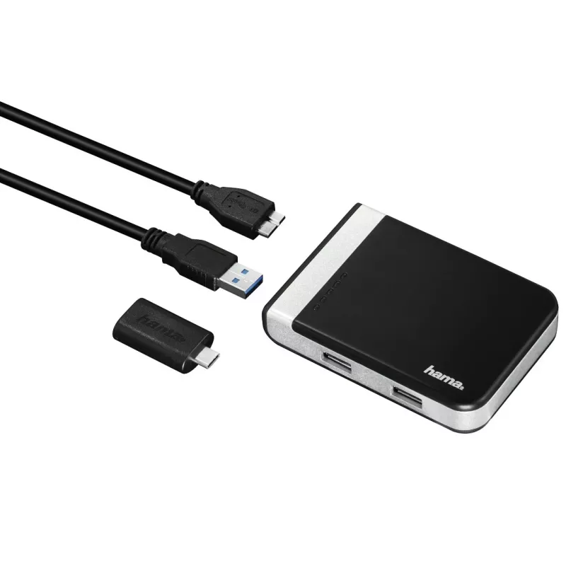 Hama 00054546 kortelių skaitytuvas USB 3.2 Gen 1 (3.1 Gen 1) Type-A/Type-C Juoda, Sidabrinė