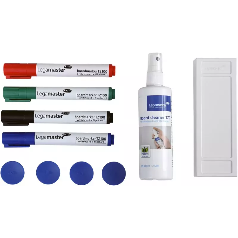 Priedų rinkinys baltosioms lentoms Legamaster basic 10 dalių, suderinama su Legamaster UNIVERSAL, įvairiaspalvė, 225×45×255 mm