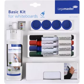 Priedų rinkinys baltosioms lentoms Legamaster basic 10 dalių, suderinama su Legamaster UNIVERSAL, įvairiaspalvė, 225×45×255 mm