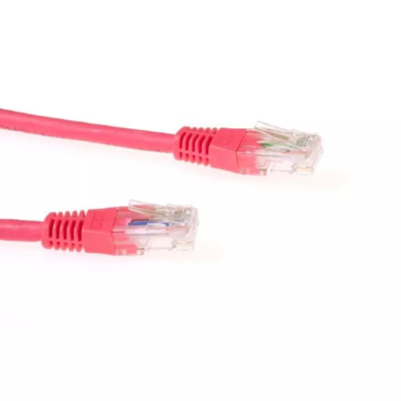 ACT raudonas 1 metro LSZH U/UTP CAT6 komutacinis kabelis su RJ45 jungtimis