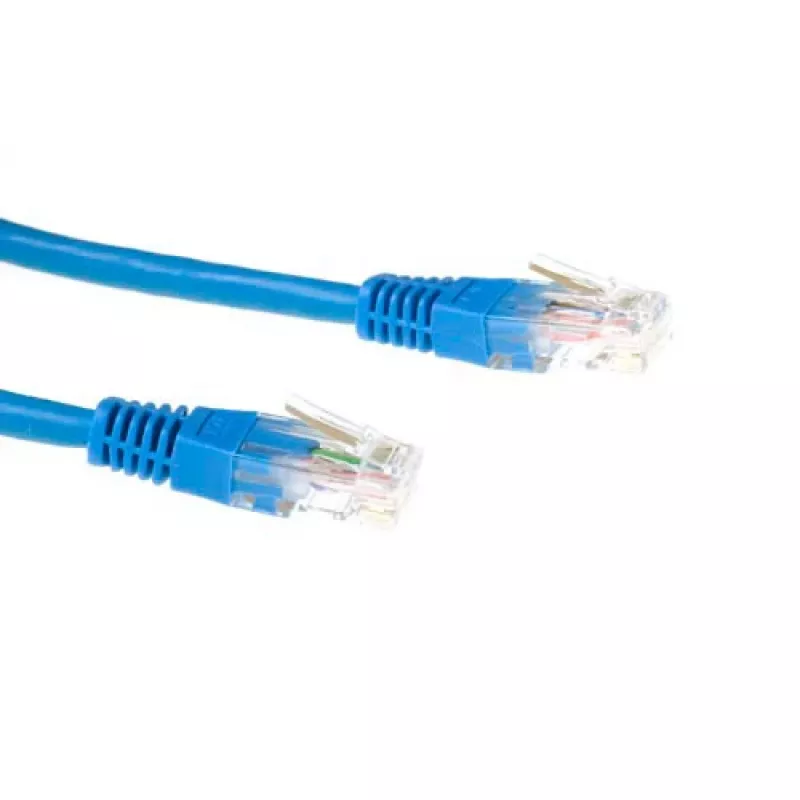 ACT mėlynas 0,5 metro LSZH U/UTP CAT6 pataisų kabelis su RJ45 jungtimis