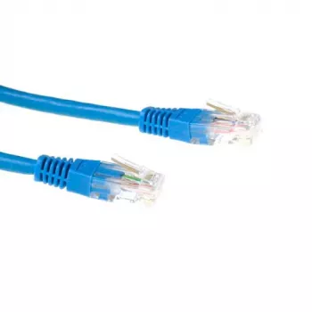 ACT mėlynas 3 metrų LSZH U/UTP CAT6 komutacinis kabelis su RJ45 jungtimis