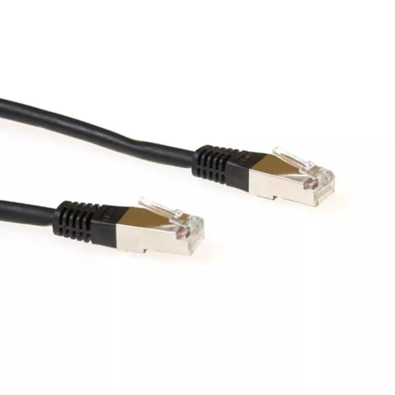 ACT juodas 20 metrų LSZH SFTP CAT6 komutacinis kabelis su RJ45 jungtimis