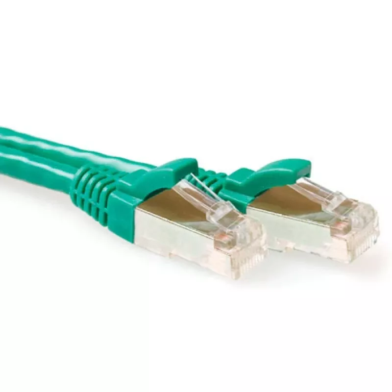 ACT Green 1 m SFTP CAT6A komutacinis kabelis, snagless, su RJ45 jungtimis