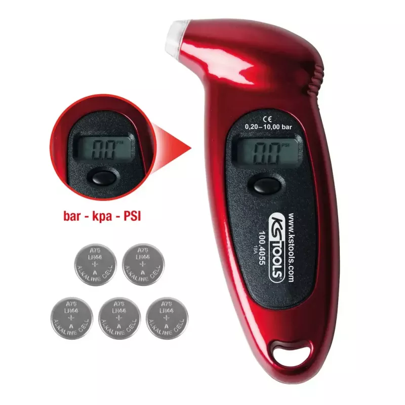 Skaitmeninis slėgio matuoklis KS Tools 100.4055 0,2–10 bar LCD