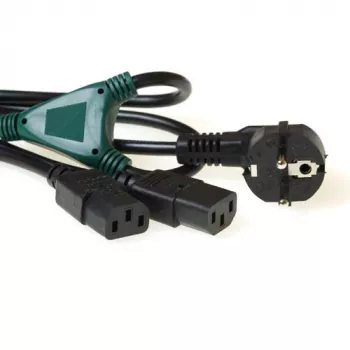 ACT Powercord padalijimo laidas, maitinimo jungtis CEE7/7 kištukas - 2 x C13, atšakojimas ties: 1,00 m