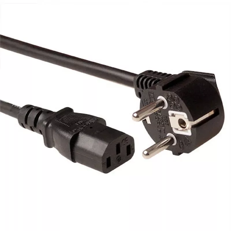 ACT Powercord LSZH maitinimo laidas CEE 7/7 kištukas (kampinis) - C13 juodas 1,5 m