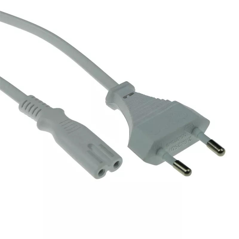 Maitinimo laidas Euro kištukas - C7 lizdas baltas 3m ACT Powercord AK5241