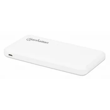 “Manhattan” išorinė baterija, 10000 mAh, išvestis: 2x USB-A (2,1 A ir 1 A), įvestis: USB-C ir Micro-USB (abu 2 A), balta, vienerių metų garantija