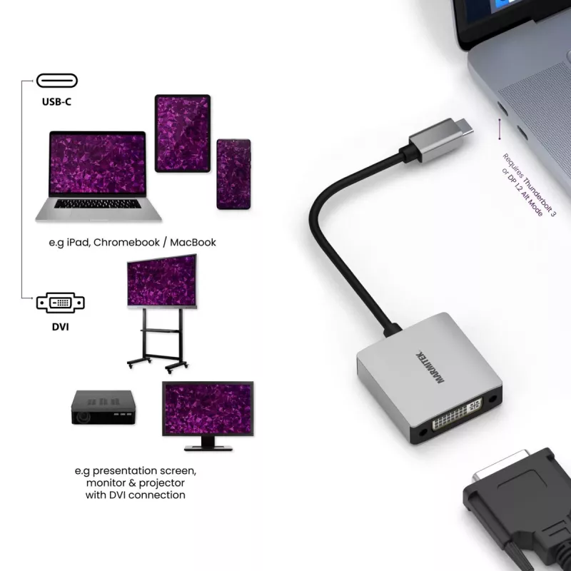 Marmitek Connect USB C į DVI - USB-C į DVI adapteris