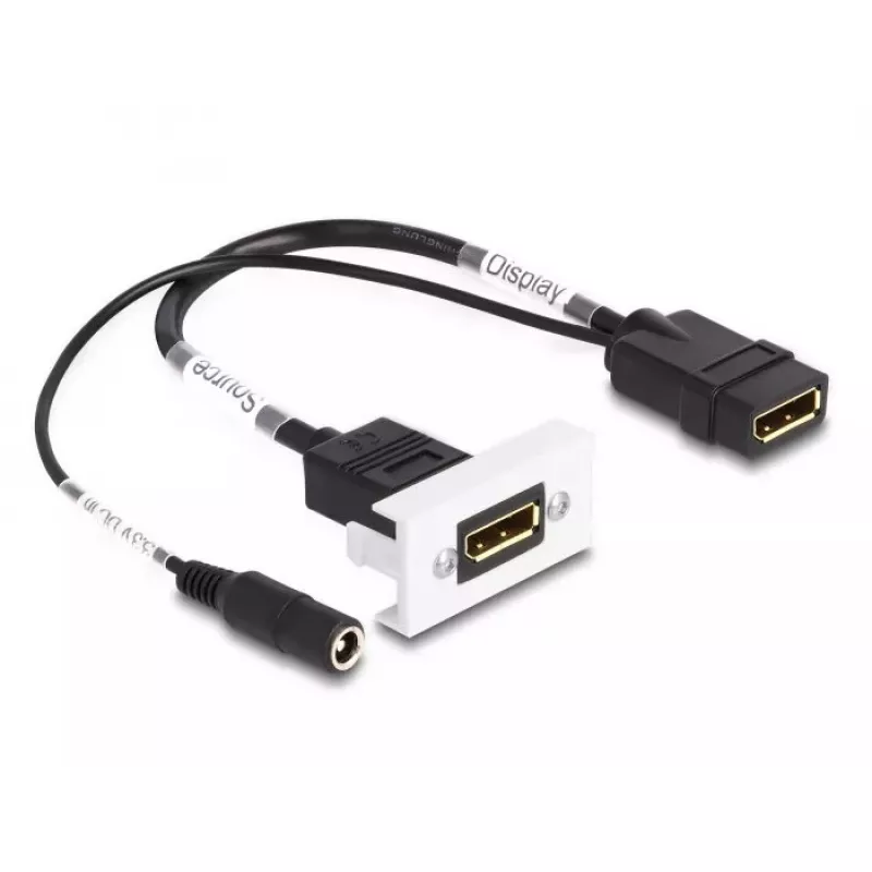DeLOCK Easy 45 DisplayPort 4K 60 Hz modulis su DC maitinimu 2,1 x 5,5 mm
