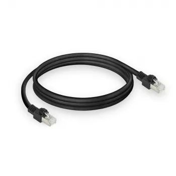 ACT juodas 10 metrų S/FTP CAT7 PUR lankstus komutacinis kabelis be užkibimų su RJ45 jungtimis (atitinka CAT6A)