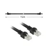 ACT juodas 15 metrų S/FTP CAT7 PUR lankstus komutacinis kabelis be užkabinimo su RJ45 jungtimis (atitinka CAT6A)