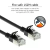 ACT juodas 10 metrų LSZH U/FTP CAT6A duomenų centro plonas komutacinis kabelis be užkabų su RJ45 jungtimis