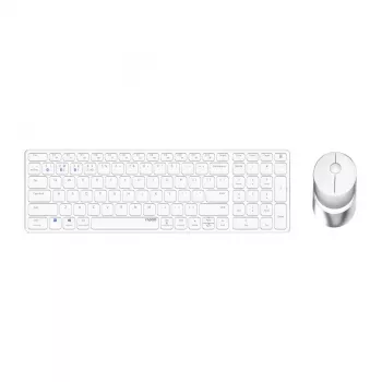 Rapoo 9750M klaviatūra ir pelė belaidis „Bluetooth“ QWERTZ vokiška balta