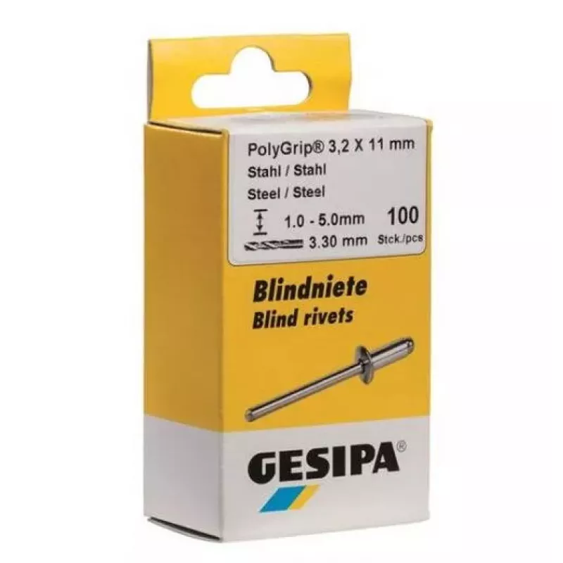 Akloji kniedė GESIPA 1433569 Plienas 6 mm galvutė 3 mm kotas 10 mm ilgis