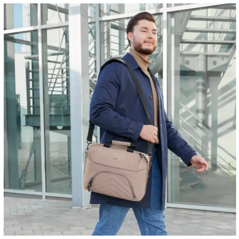 Hama Premium Lightweight 41,1 cm (16,2 colio) viršutinio įdėjimo krepšys smėlio spalvos