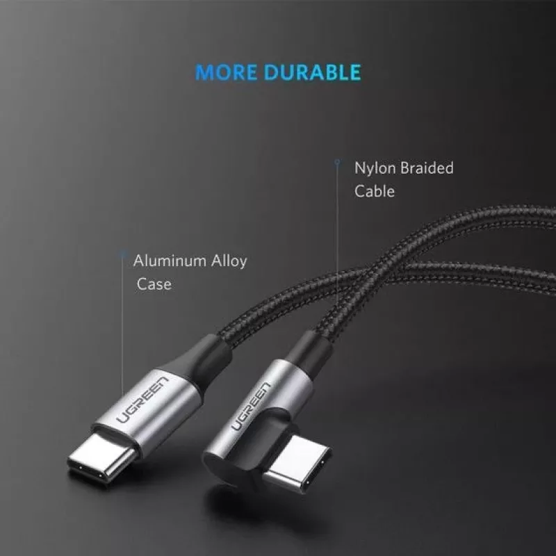Ugreen 50123 USB laidas USB 2.0 1 m USB C juoda, sidabrinė
