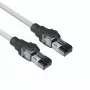 ACT pilkas 5 metrų S/FTP CAT6A IDC 4PPoE / PoE++ 100W LSZH komutacinis kabelis su RJ45 jungtimis