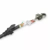 ACT Juoda 1 metro S/FTP CAT6A IDC 4PPoE / PoE++ 100W LSZH komutacinis kabelis su užsifiksuojančia apsauga, RJ45 jungtimis
