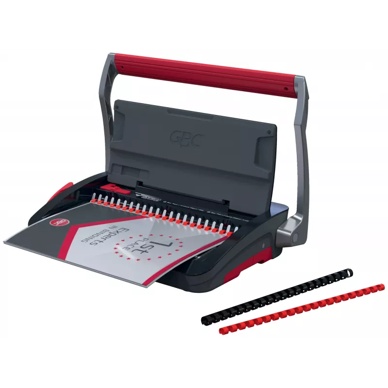 GBC CombBind® CB15 Manual Binding Machine, Comb binding machine, Manual, 165 sheets, Juoda, Red