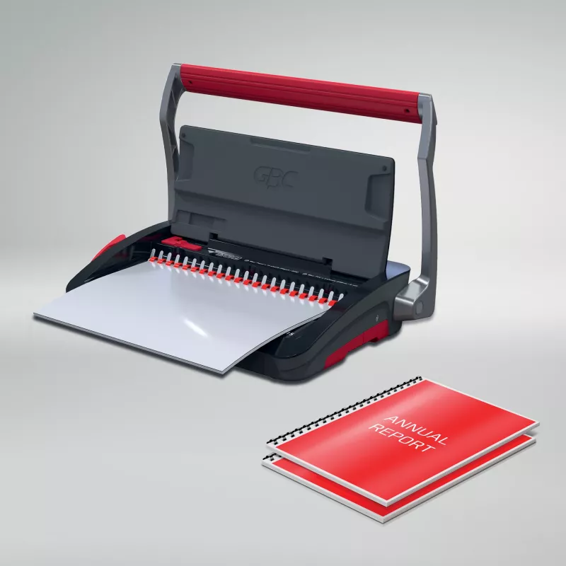 GBC CombBind® CB15 Manual Binding Machine, Comb binding machine, Manual, 165 sheets, Juoda, Red