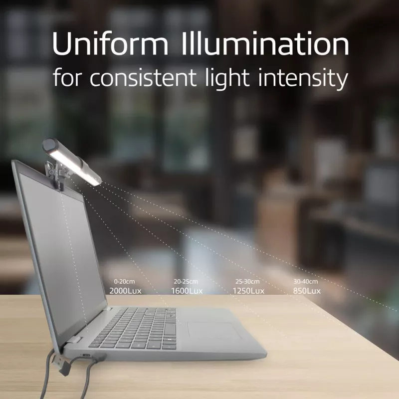 Prie nešiojamojo kompiuterio prisegamas LED šviesos strypas ACT AC8050, pritemdomas, maitinamas per USB