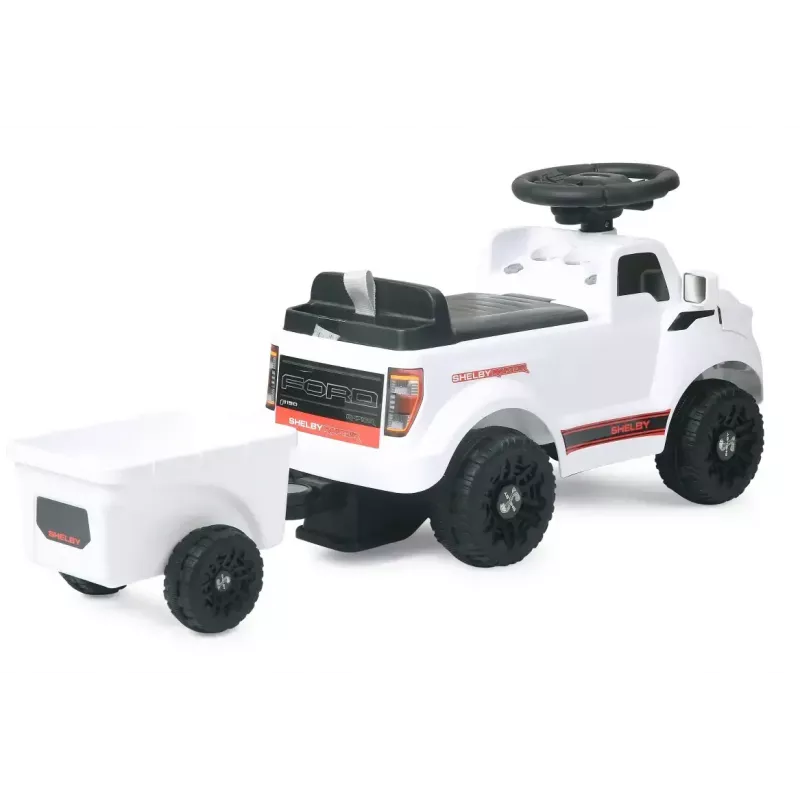 Mini automobilis Jamara Shelby Ford F-150 Raptor — maitinamas baterijomis, 1 sėdynė, 4 ratai, juoda/balta