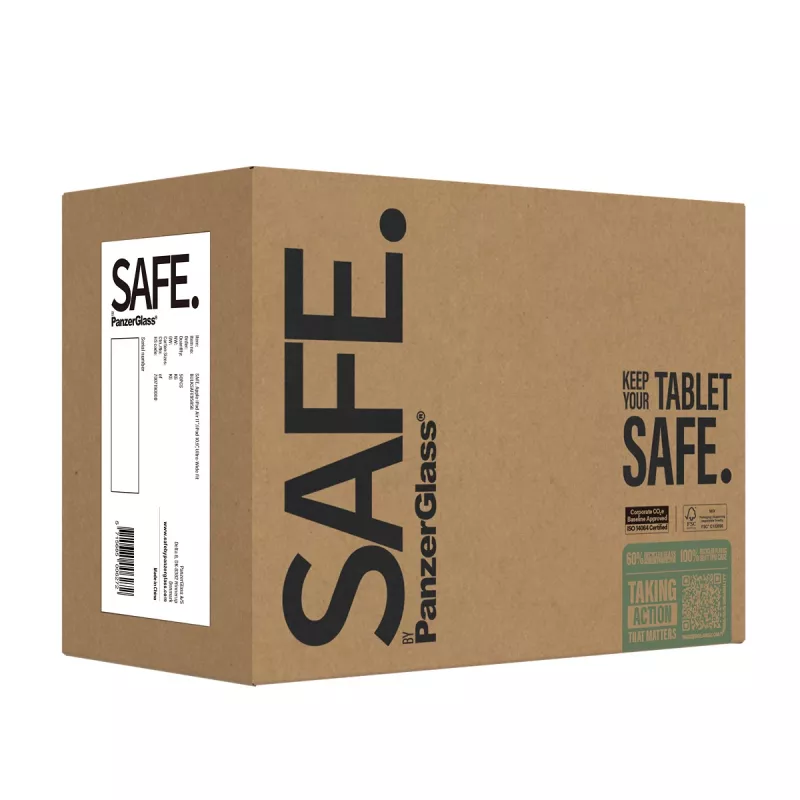 Grūdinto stiklo ekrano apsauga PanzerGlass SAFE. iPad Air 13 colių (2024–2026) / iPad Pro 13 colių (2024–2025) Ultra‑Wide Fit — 50 vnt.
